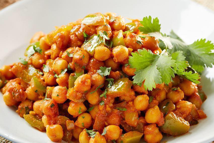 Chickpea curry dish from Nawab Fine Indian Cuisine vegan restaurants Wilmington, North Carolina